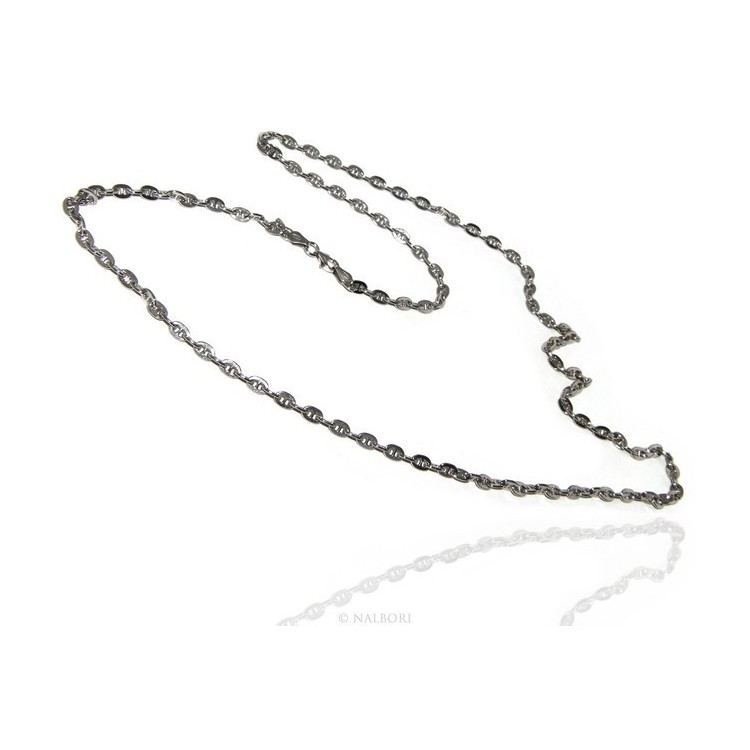 NSA|ARGENTO 925 : Collana stile vintage traversino 6 x 8 massiccio uomo donna lunga 70 o 85 cm
