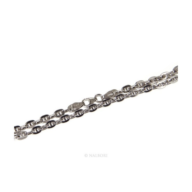 NSA|ARGENTO 925 : Collana stile vintage traversino 6 x 8 massiccio uomo donna lunga 70 o 85 cm