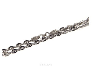 NSA|ARGENTO 925 : Collana stile vintage traversino 6 x 8 massiccio uomo donna lunga 70 o 85 cm
