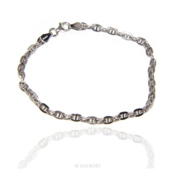 NSA|ARGENTO 925 : Bracciale stile vintage traversino 6 x 8 massiccio uomo donna varie misure