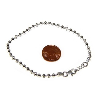 NSA|SILVER 925: Bracelet man woman with balls 3 mm clear galvanic