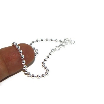 NSA|SILVER 925: Bracelet man woman with balls 3 mm clear galvanic