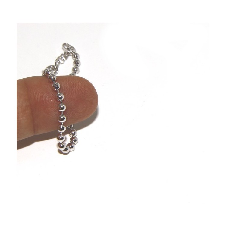 NSA|SILVER 925: Bracelet man woman with balls 3 mm rhodium galvanic