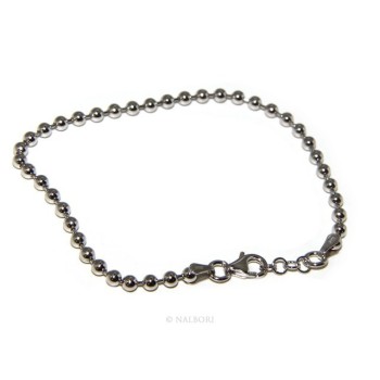 NSA|SILVER 925: Bracelet man woman with balls 3 mm rhodium galvanic