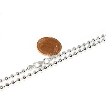 NSA|SILVER 925: Choker necklace dots balls balls 3.0 mm various lengths clear pattern bleached