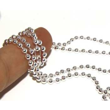 NSA|SILVER 925: Choker necklace dots balls balls 3.0 mm various lengths clear pattern bleached
