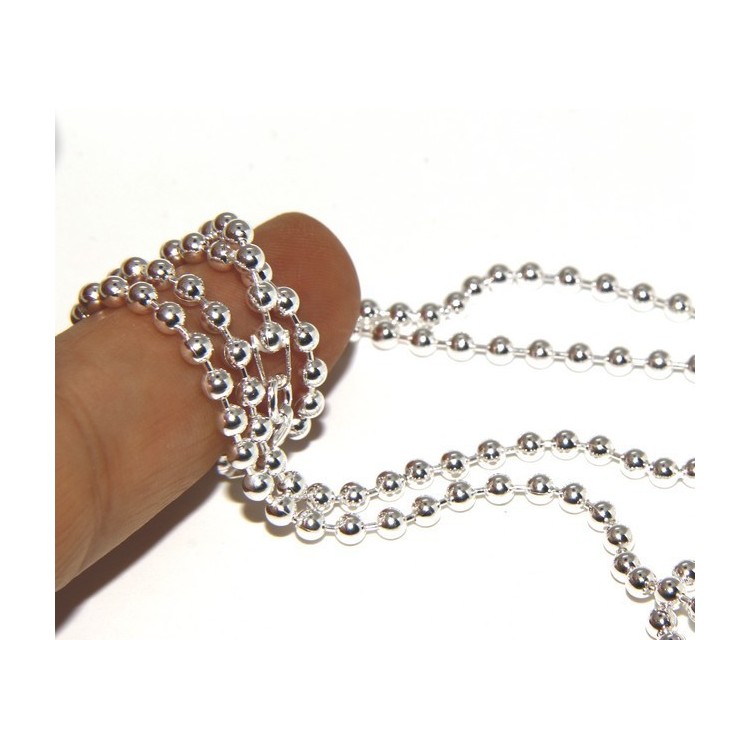 NSA|SILVER 925: Choker necklace dots balls balls 3.0 mm various lengths clear pattern bleached