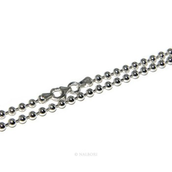 NSA|SILVER 925: Choker necklace dots balls balls 3.0 mm various lengths clear pattern bleached