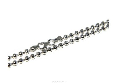 NSA|SILVER 925: Choker necklace dots balls balls 3.0 mm various lengths clear pattern bleached