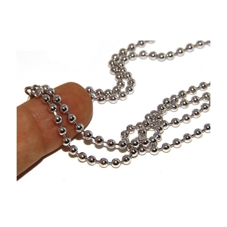 NSA|SILVER 925: Choker necklace dots balls balls 3.0 mm various lengths rhodium finish