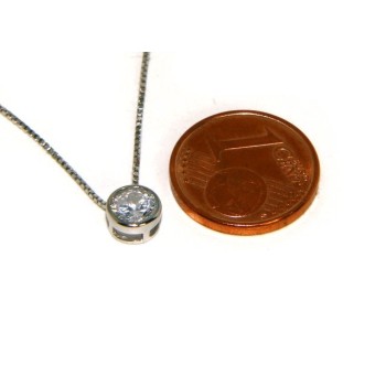 NSA|Argento 925 : Parure cipollino 5 mm punto luce con zircone. Catena veneziana ciondolo passante e Orecchini abbinati