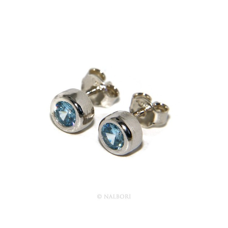 NSA|ARGENTO 925 : Bracciale donna schiava orecchini anello zirconi naturali azzurro aquamarine brillante