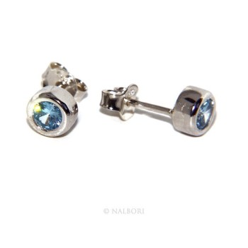 NSA|ARGENTO 925 : Bracciale donna schiava orecchini anello zirconi naturali azzurro aquamarine brillante
