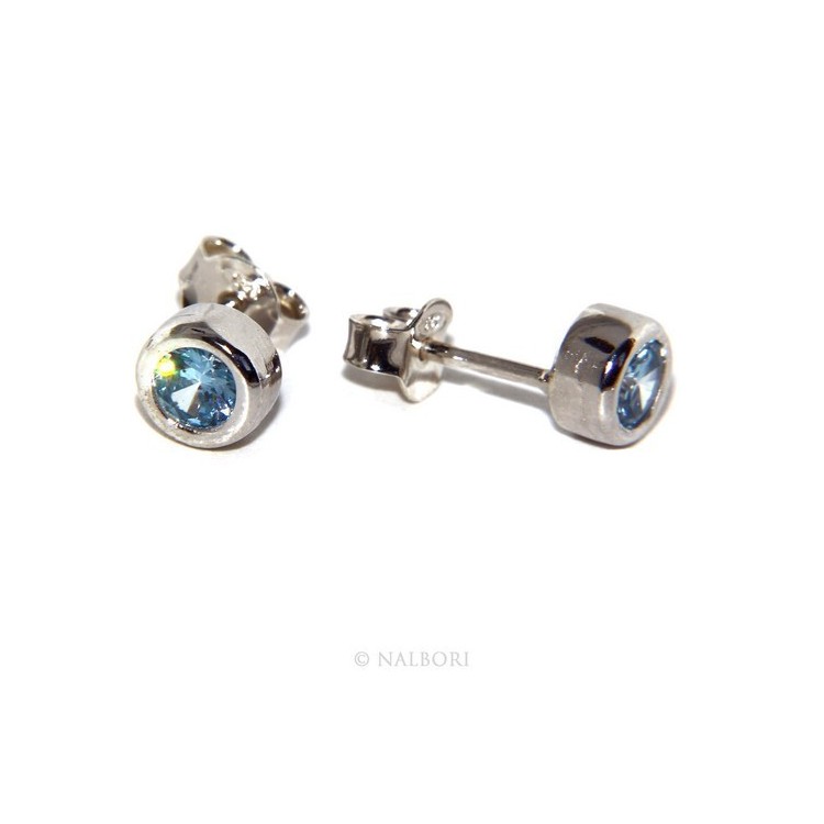 NSA|ARGENTO 925 : Bracciale donna schiava orecchini anello zirconi naturali azzurro aquamarine brillante