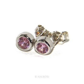 NSA|ARGENTO 925 : Bracciale donna schiava orecchini anello zirconi naturali rosa rosaline brillante