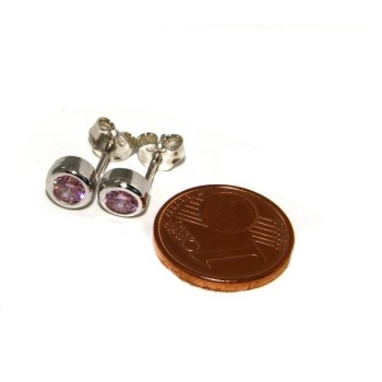 NSA|ARGENTO 925 : Bracciale donna schiava orecchini anello zirconi naturali rosa rosaline brillante
