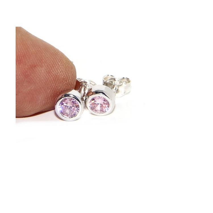 NSA|ARGENTO 925 : Bracciale donna schiava orecchini anello zirconi naturali rosa rosaline brillante
