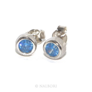 NSA|ARGENTO 925 : Bracciale donna schiava orecchini anello zirconi naturali Blu oltremare chiaro - capri blue brillante