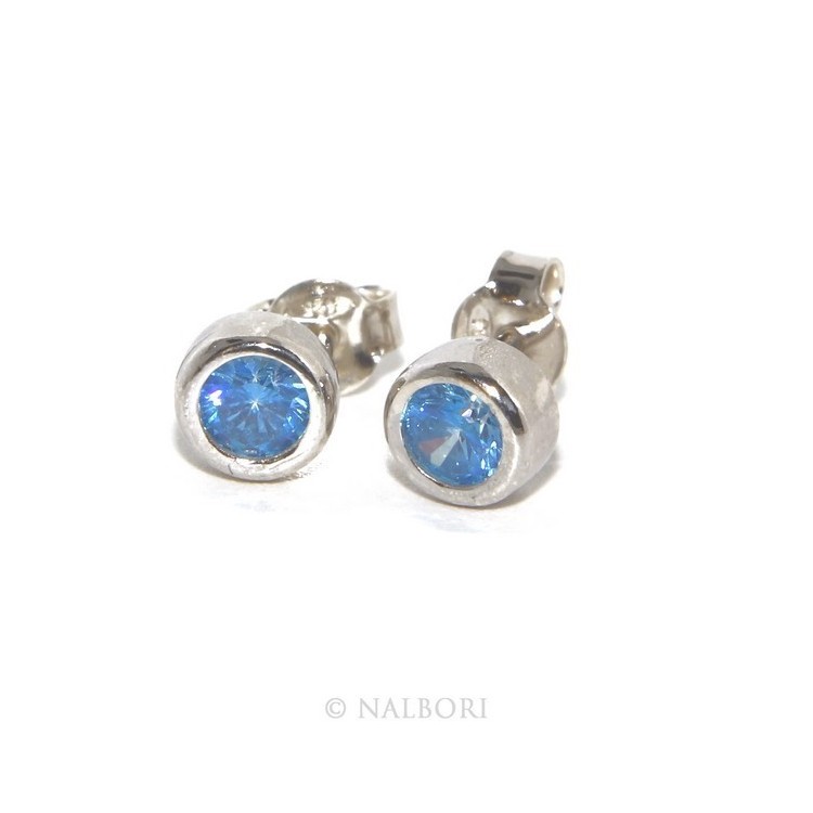 NSA|ARGENTO 925 : Bracciale donna schiava orecchini anello zirconi naturali Blu oltremare chiaro - capri blue brillante