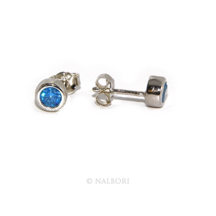 NSA|ARGENTO 925 : Bracciale donna schiava orecchini anello zirconi naturali Blu oltremare chiaro - capri blue brillante