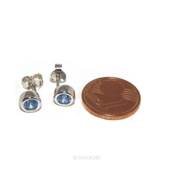 NSA|ARGENTO 925 : Bracciale donna schiava orecchini anello zirconi naturali Blu oltremare chiaro - capri blue brillante