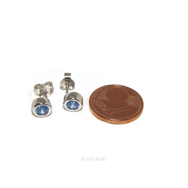 NSA|ARGENTO 925 : Bracciale donna schiava orecchini anello zirconi naturali Blu oltremare chiaro - capri blue brillante