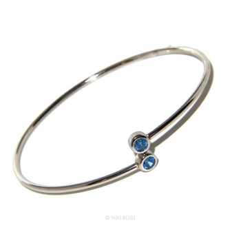 NSA|SILVER 925: Bracelet slave woman earrings natural zircons Ring   Blue light ultramarine - capri brilliant