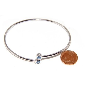 NSA|SILVER 925: Bracelet slave woman earrings natural zircons Ring   Blue light ultramarine - capri brilliant