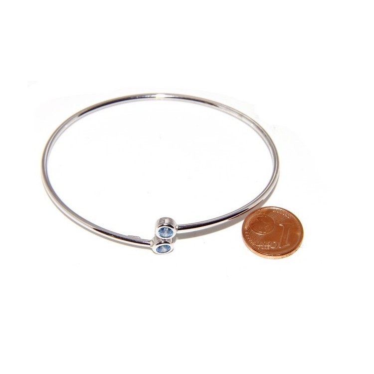 NSA|SILVER 925: Bracelet slave woman earrings natural zircons Ring   Blue light ultramarine - capri brilliant