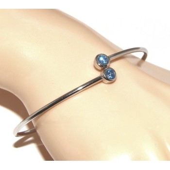 NSA|SILVER 925: Bracelet slave woman earrings natural zircons Ring   Blue light ultramarine - capri brilliant