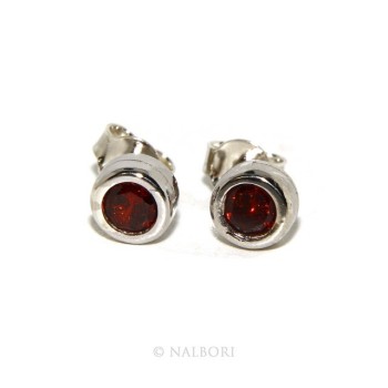 NSA|ARGENTO 925 : Bracciale donna schiava orecchini anello zirconi naturali rosso granato (ruby)  brillante