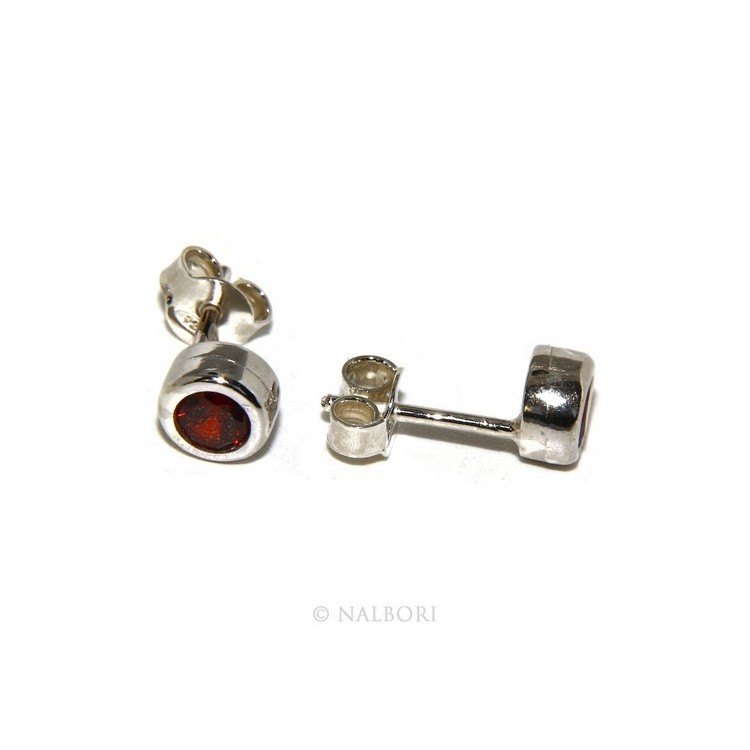 NSA|ARGENTO 925 : Bracciale donna schiava orecchini anello zirconi naturali rosso granato (ruby)  brillante