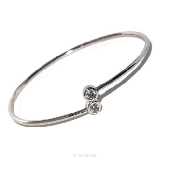 NSA|ARGENTO 925 : Bracciale donna schiava orecchini anello zirconi naturali bianco crystal  brillante