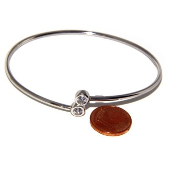 NSA|ARGENTO 925 : Bracciale donna schiava orecchini anello zirconi naturali bianco crystal  brillante