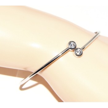 NSA|ARGENTO 925 : Bracciale donna schiava orecchini anello zirconi naturali bianco crystal  brillante