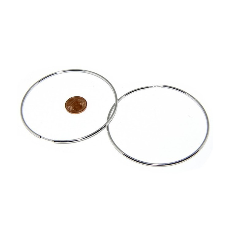 NSA|925: Women's earrings anelle circles classic smooth bushings 74 mm