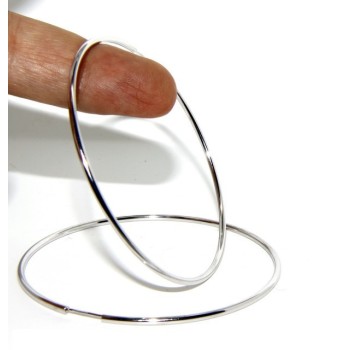 NSA|925: Women's earrings anelle circles classic smooth bushings 74 mm