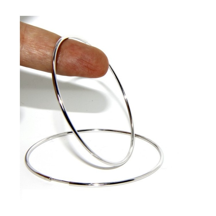 NSA|925: Women's earrings anelle circles classic smooth bushings 74 mm