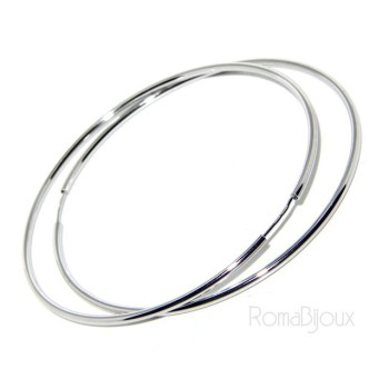 NSA|Argento 925 : orecchini donna anelle cerchi boccole lisce classiche 74 mm