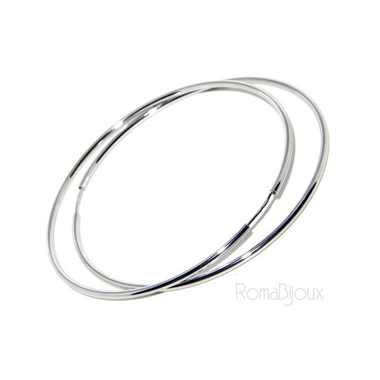 NSA|925: Women's earrings anelle circles classic smooth bushings 74 mm