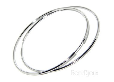 NSA|Argento 925 : orecchini donna anelle cerchi boccole lisce classiche 74 mm