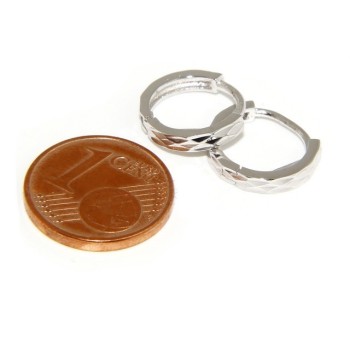 NSA|925: massive earrings snap male or female small diamond 12.5 mm (a pair))