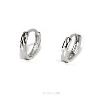NSA|925: massive earrings snap male or female small diamond 12.5 mm (a pair))