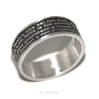NSA|Ring 925 men women end our father prayer Italian
