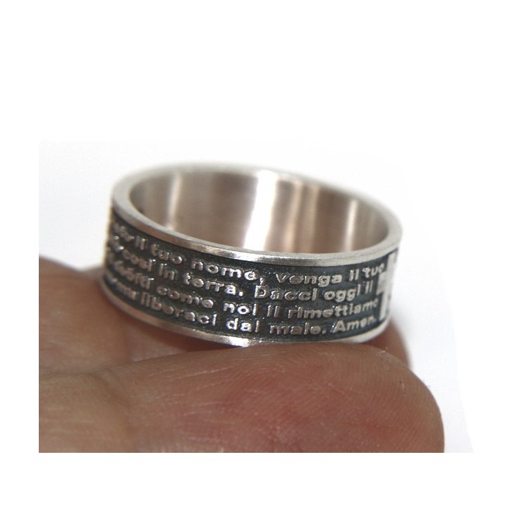 NSA|Ring 925 men women end our father prayer Italian