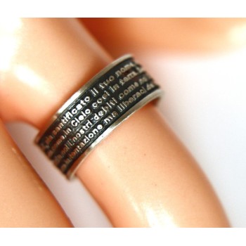 NSA|Anello Argento 925 da uomo donna fascia preghiera padre nostro italiano