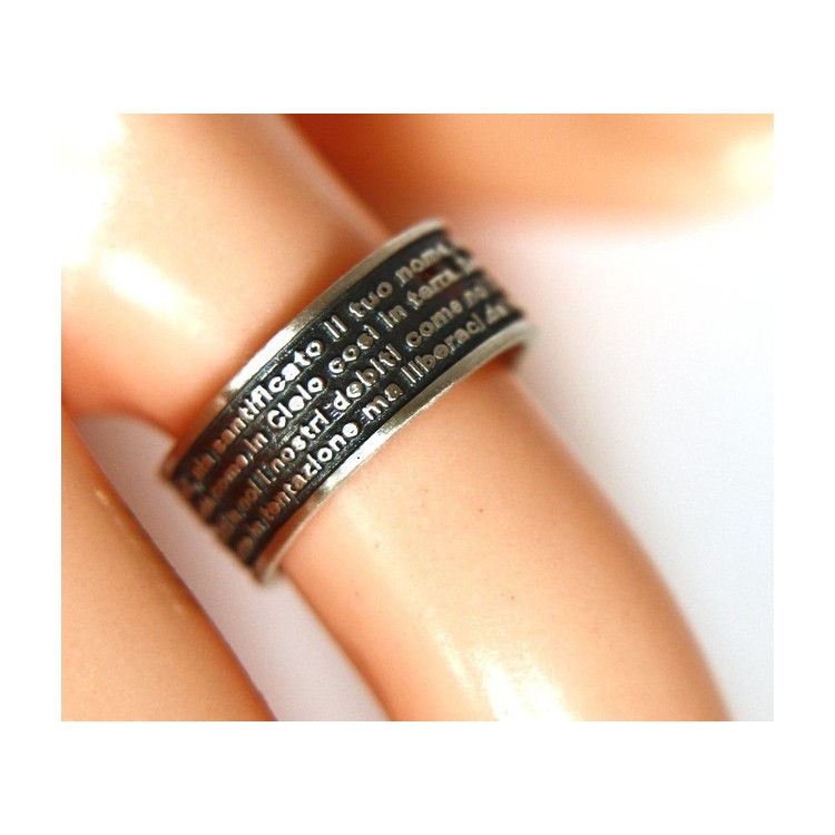 NSA|Ring 925 men women end our father prayer Italian