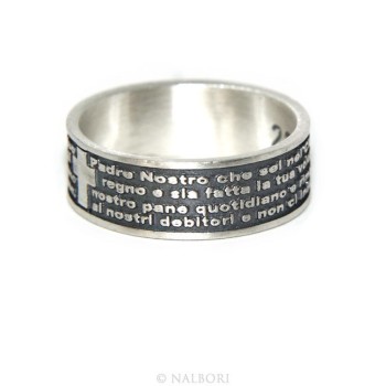 NSA|Ring 925 men women end our father prayer Italian