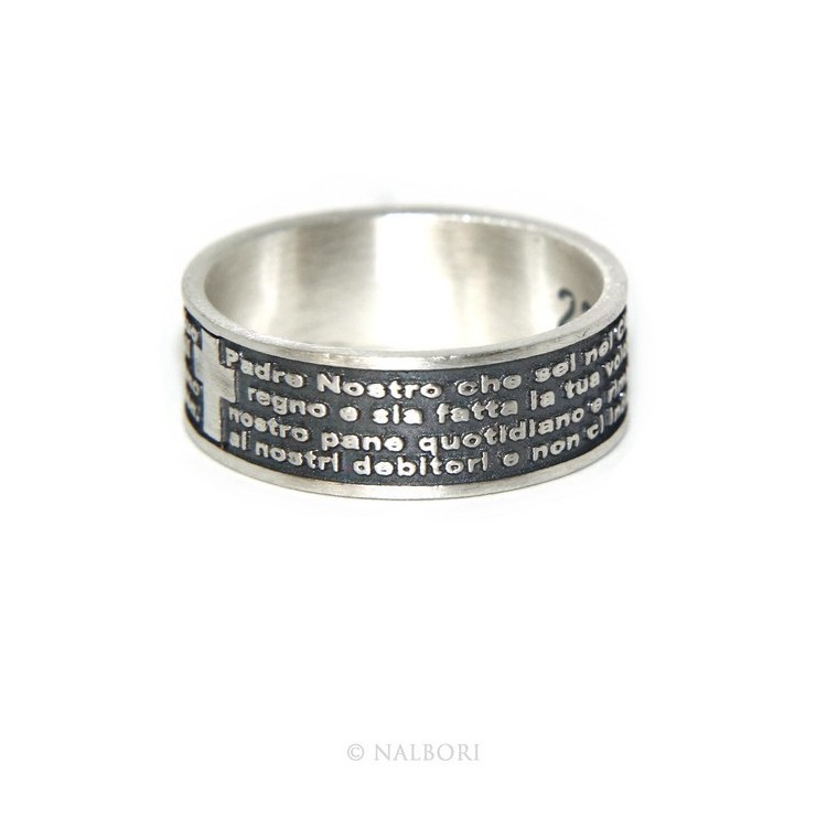 NSA|Ring 925 men women end our father prayer Italian