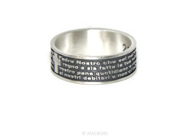 NSA|Anello Argento 925 da uomo donna fascia preghiera padre nostro italiano